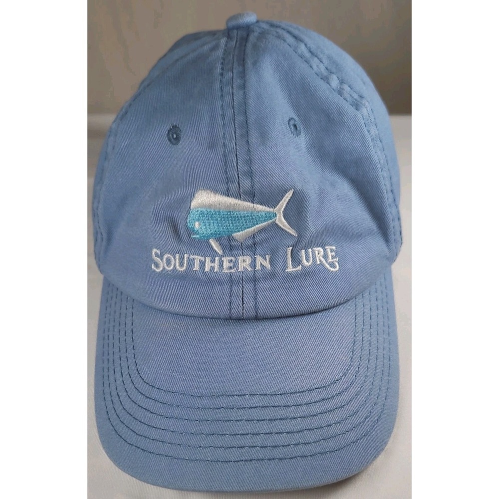 Southern Lure Logo Baseball Hat Cap Strapback Blue & White Embroidered Mahi Mahi